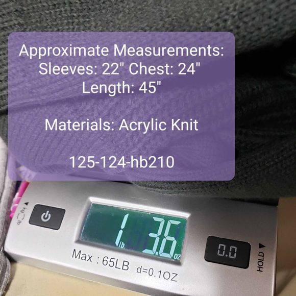 Kosmios size Large Dark Gray Open Shoulder Tunic Acrylic Open Knit Top - Picture 8 of 8